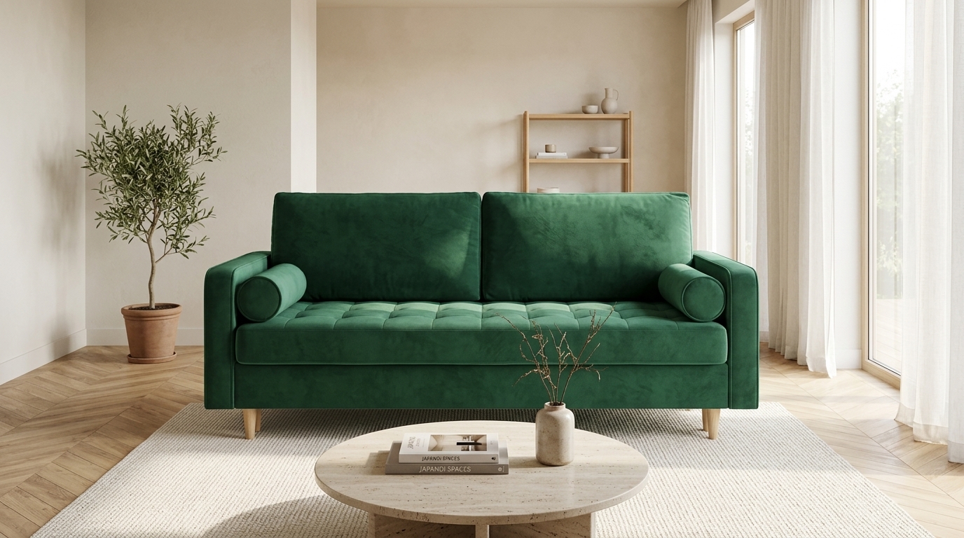 Sofa welurowa butelkowa zieleń