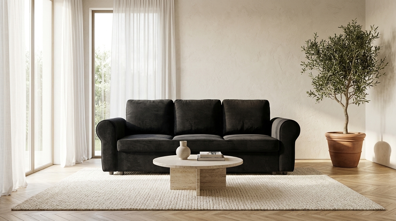 Sofa czarna / antracytowa klasyczna